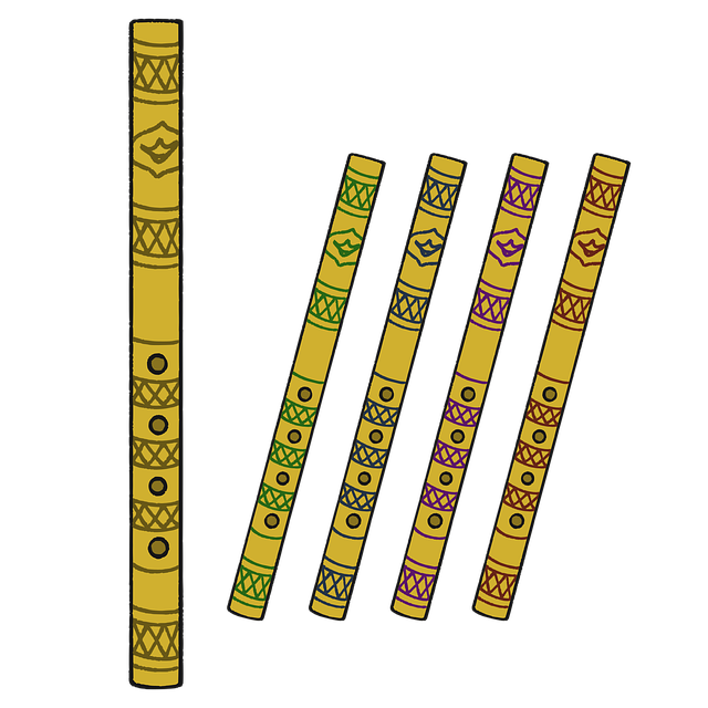 Free draw drawing flute vector