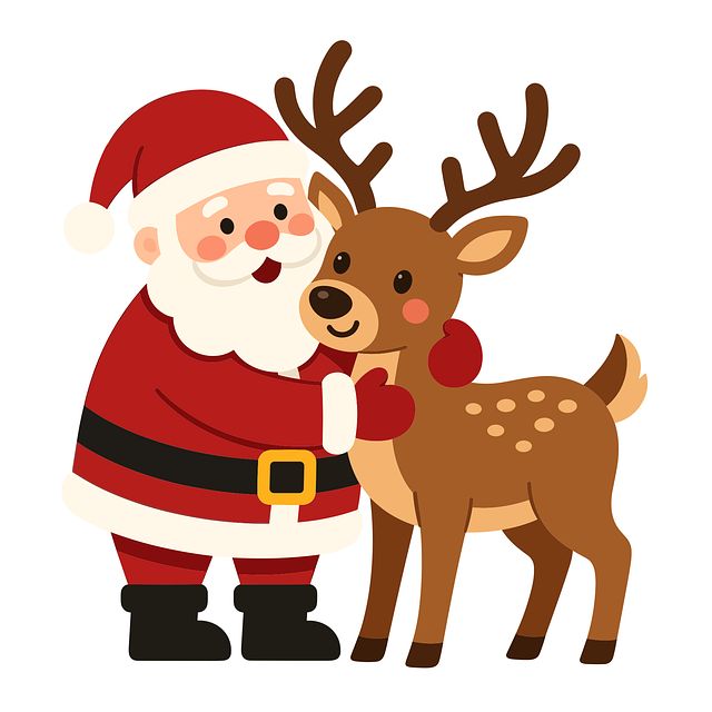 Free santa and reindeer christmas santa holiday reindeer vector