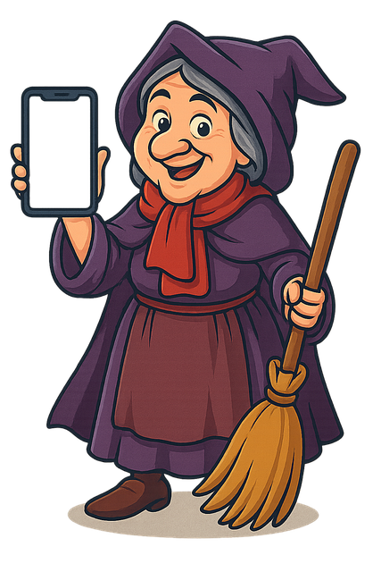 Free witch cartoon grandma witch cute witch vector