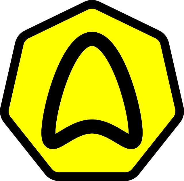 Free icon hexagon yellow color illustration
