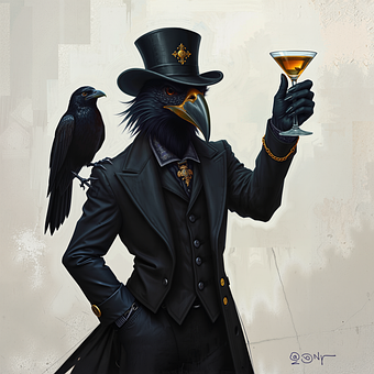 Free Anthropomorphic Bird Raven illustration and picture