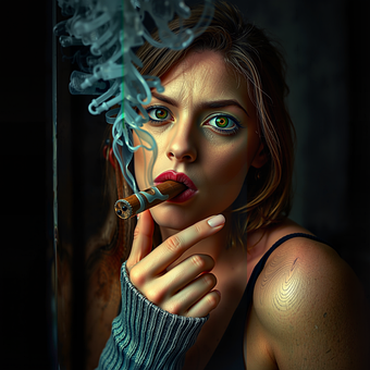 Free Woman Cigar illustration and picture
