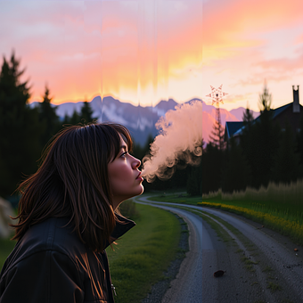 Free Woman Smoke illustration and picture