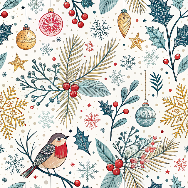 Free pattern christmas whimsical illustration