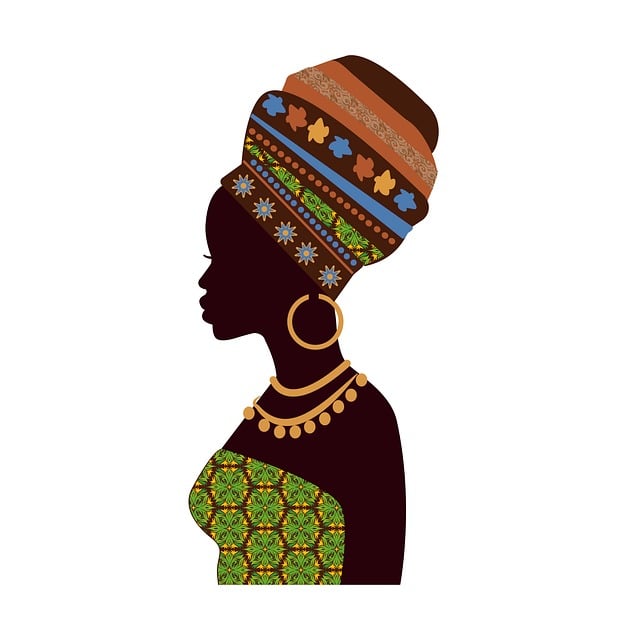 Free african woman profile illustration