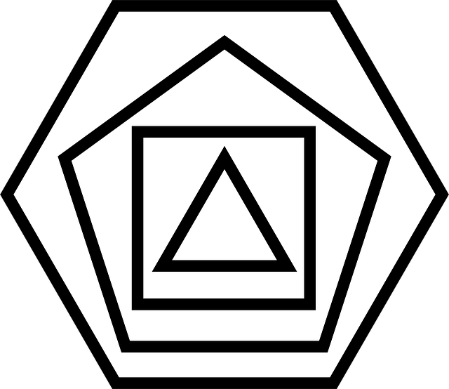 Free hexagon optical illusion geometric vector