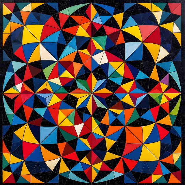 Free mosaic symmetrical kaleidoscopic illustration