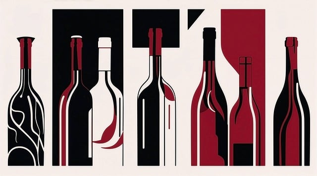 Free abstract graphic bottles illustration