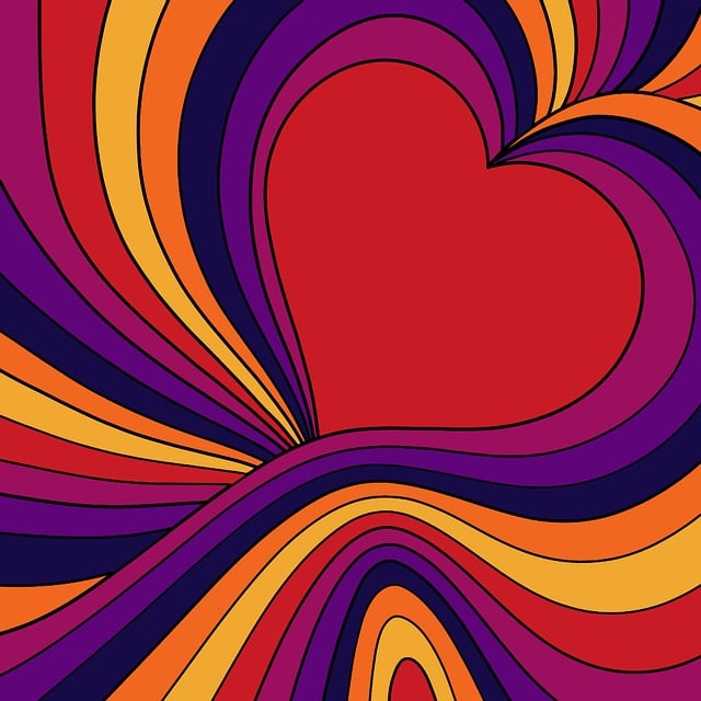 Free hearts retro loveheart illustration