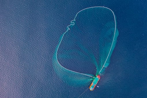Vietnam, Phu Yen, Meer, Boot, Fischnetz