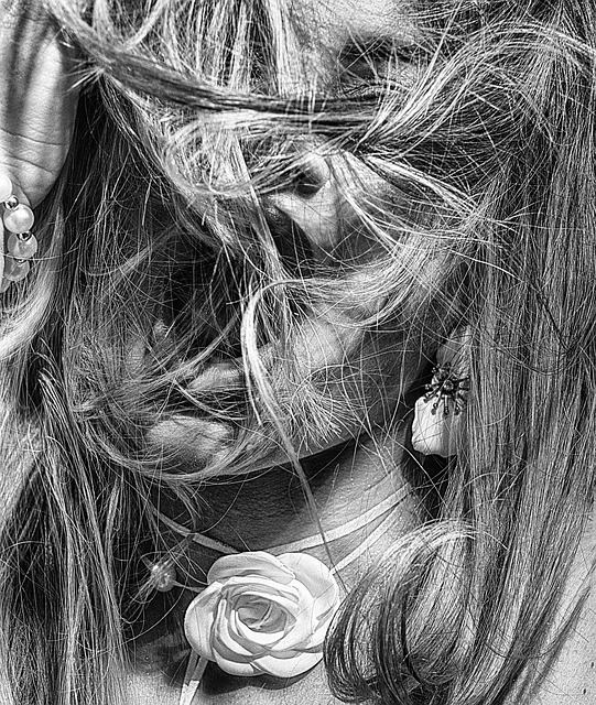 Porträt, Mädchen, Haar, Retro, Schönheit