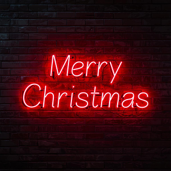 Néon, Assinar, Luzes, Feliz Natal
