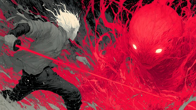 Free man energy red illustration