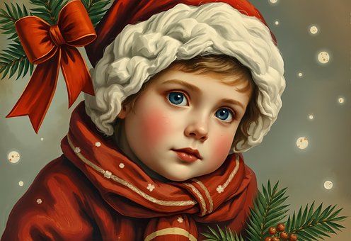 Free Children Christmas illustration and picture