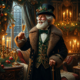 Navidad, Iluminación, Copa De Champán