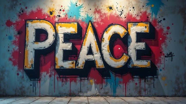 Free grafitti street art building illustration