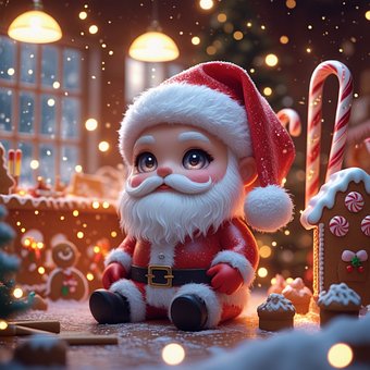 Navidad, Reno, Claus, Rojo, Regalo