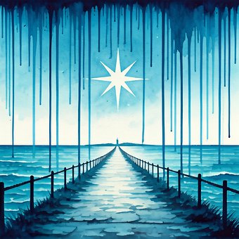 Fyrtårn, Stjerne, Hav, Ocean, Vand