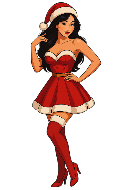 Free christmas santa girl holiday vector