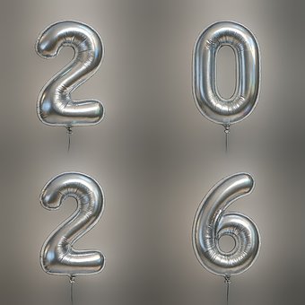 Free Silver Balloons Metallic Numbers illustration and picture