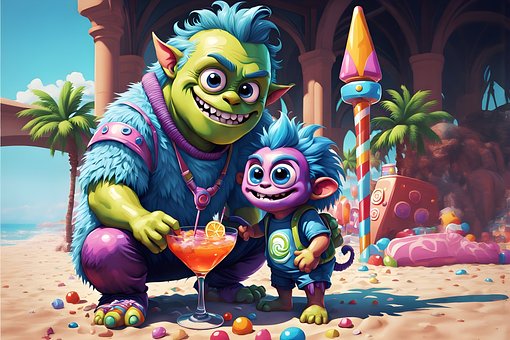 Monstruo, Fantasía, Playa, Mar, Océano