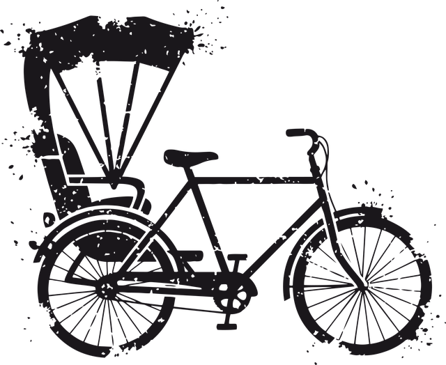 Free rickshaw bike transport vector