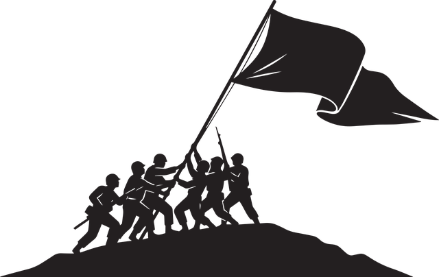 Free soldiers flag the war illustration