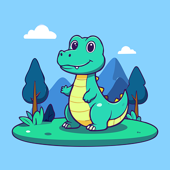Tegneserie, Dyr, Dinosaurus, Trække På