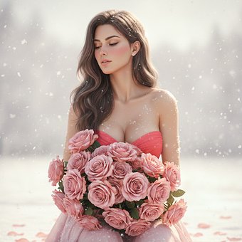 Blume, Natur, Blüte, Modell, Frau