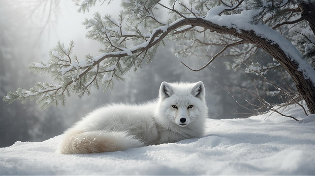 Free arctic fox fox wildlife illustration
