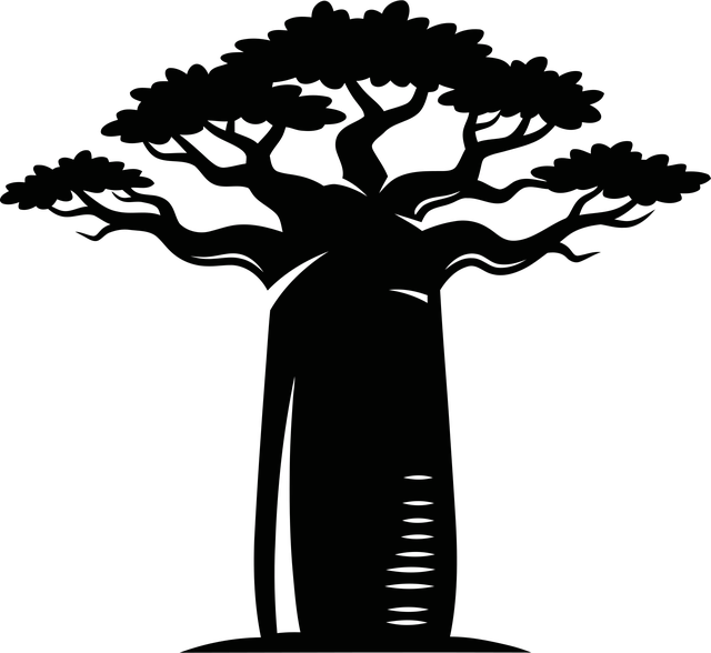 Free baobab tree silhouette vector