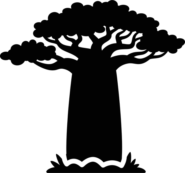 Free baobab tree silhouette vector
