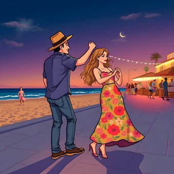 Free Beach Dance illustration and picture