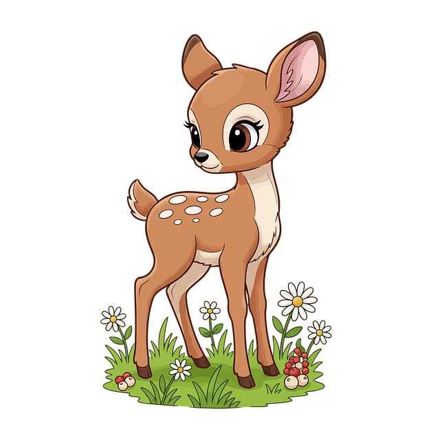 Free clip art deer cartoon illustration