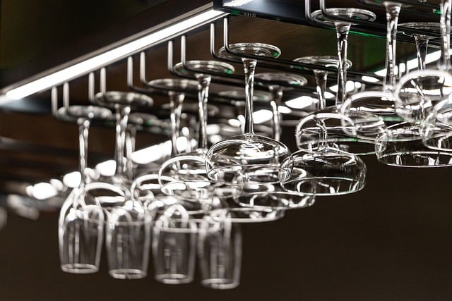 kitchen, glass, bar, restaurant, rack, wine, drink, empty, arrange