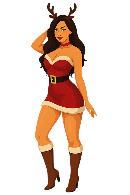 Free christmas outfit festive fashion reindeer antlers vector