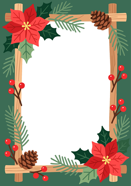 Free christmas frame holiday border festive frame design illustration