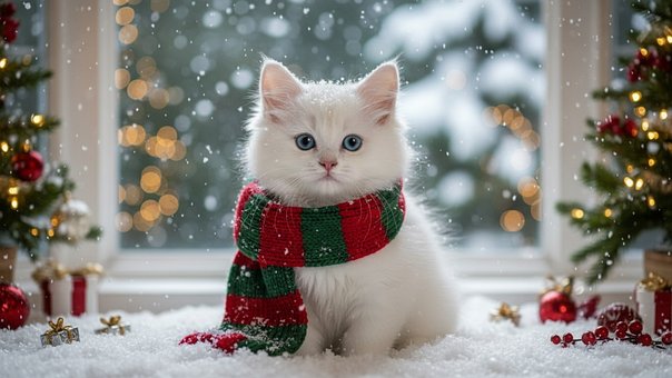 Free Winter Cat Snowy Kitten photo and picture
