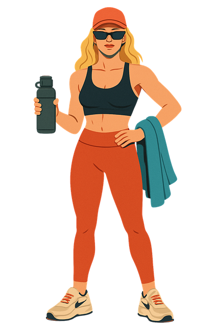 Free fitness outfit sporty character cartoon woman illustration