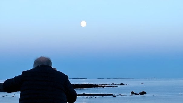 Blau, Schwarz, Wasser, Mond, Fotograf