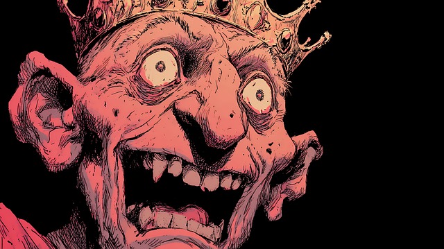 Free king cartoon grotesque illustration