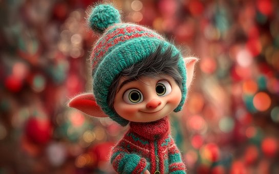 Elf, Helfer, Grün, Weihnachtsmann