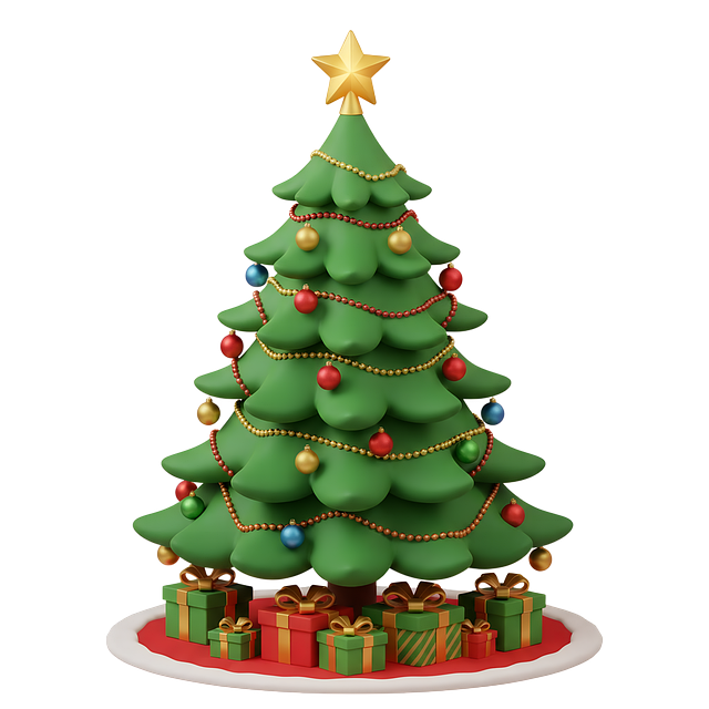 Free festive tree illustration 3d christmas tree holiday decoration illustration