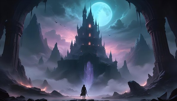Free Magic Castle Mystic Landscape illustration and picture