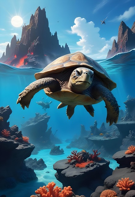 Free Sea Turtle Turtle Underwater illustration and picture