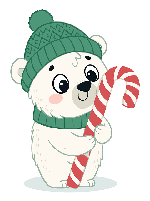 Free cute polar bear christmas festive bear illustration winter polar bear art vector