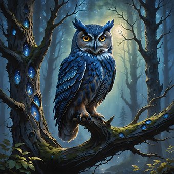 Free Owl Blue illustration and picture