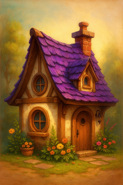 Free cottage house fantasy illustration