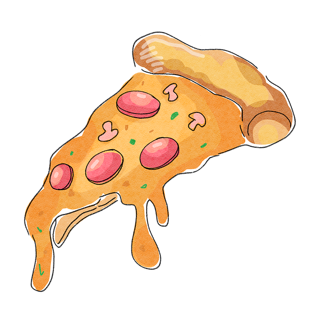 Free pizza drawing pepperoni illustration