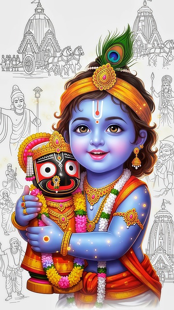 Free ai generated jagannath india illustration